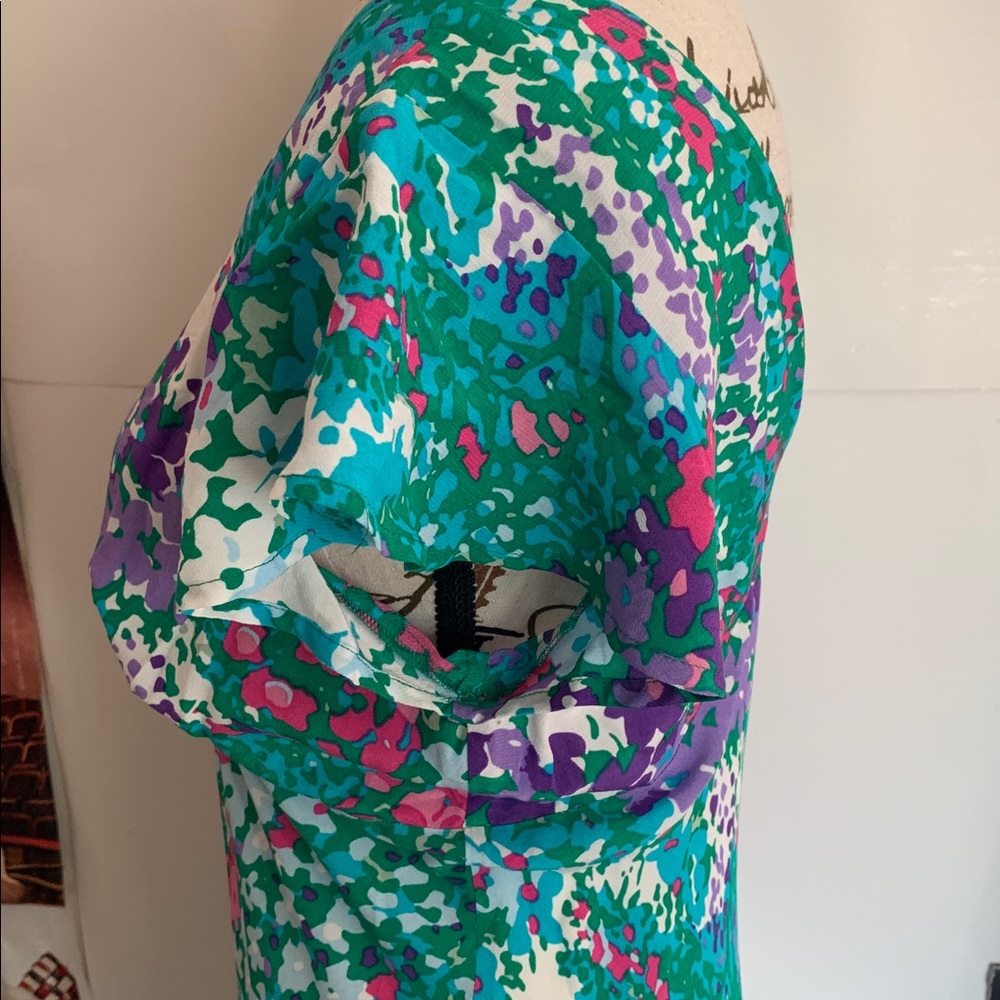 💐NWT Rails Green Floral Midi Dress with Pink, Purple & White Accents, Sz S - Picture 6 of 13